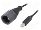 Adapter cable; USB 2.0; USB A plug (sealed),USB B plug; 1A; 3m BULGIN