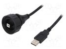 Adapter cable; USB A plug,USB B plug (sealed); 5m; IP68 BULGIN