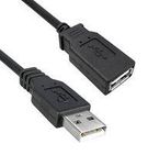 USB CORD, 2.0 TYPE A PLUG-RCPT, 9.8FT