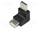 Adapter; USB 2.0; USB A socket,USB A angled plug; black LOGILINK