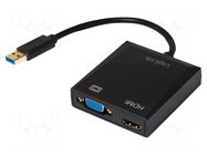 Adapter; USB 2.0,USB 3.0; black; Connector colour: black LOGILINK