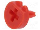 Knob; with pointer; red; Ø6.3mm; for mounting potentiometers; CA6 ACP