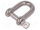 Dee shackle; acid resistant steel A4; for rope; 6mm KRAFTBERG