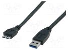 Cable; USB 3.0; USB A plug,USB B micro plug; nickel plated; 1m DIGITUS