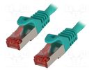 Patch cord; S/FTP; 6; stranded; Cu; LSZH; green; 1.5m; 27AWG LOGILINK
