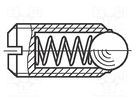Ball latch; steel; BN 13363; Thread: M3; 7.4mm; Cut: slotted; HALDER BOSSARD
