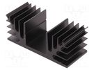 Heatsink: extruded; grilled; black; L: 37.5mm; W: 88mm; H: 35mm FISCHER ELEKTRONIK
