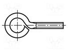 Hook; ring; M6x30; 1; steel; zinc; 10mm BOSSARD