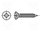 Screw; 3.9x9.5; Head: countersunk; Phillips; PH2; hardened steel BOSSARD
