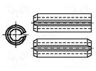 Springy stud; steel; BN 878; Ø: 8mm; L: 12mm; DIN 7346; ISO 13337 BOSSARD