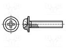 Screw; with flange; M3x8; 0.5; Head: button; Phillips; PH2 BOSSARD