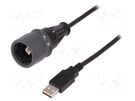Adapter cable; USB 2.0; USB A plug,USB B plug (sealed); 1A; 3m BULGIN