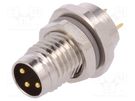 Connector: M8; male; PIN: 3; unshielded; socket; IP67; 60V; 2.5÷4mm TE Connectivity