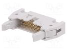 Socket; IDC; male; PIN: 14; straight; with ejector; THT; 2.54mm; grey Amphenol Communications Solutions