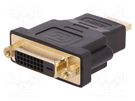 Adapter; DVI-D (24+1) socket,HDMI plug; black QOLTEC