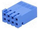 Plug; wire-board; female; Dubox®; 2.54mm; PIN: 8; w/o contacts; blue Amphenol Communications Solutions