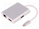 Adapter; Power Delivery (PD),USB 3.0,USB 3.1; nickel plated QOLTEC