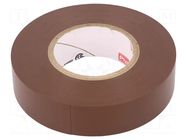 Tape: electrical insulating; W: 19mm; L: 20m; Thk: 0.18mm; brown PLYMOUTH