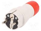 Connector: AC supply; male; plug; 2P+PE; 250VAC; 16A; for cable PLASTROL