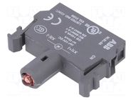 Illuminating unit; 22mm; Illumin: LED; front; red; 12VDC; 8÷15mA ABB