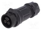Connector: circular; plug; size 16; 02; female; PIN: 3; for latch LUTRONIC