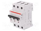 Circuit breaker; 230/400VAC; Inom: 2A; Poles: 3; Charact: C; 6kA ABB