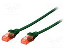 Patch cord; U/UTP; 5e; stranded; CCA; PVC; green; 1.5m; 26AWG DIGITUS