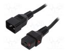 Cable; IEC C19 female,IEC C20 male; PVC; 1m; black; 16A; 250V IEC LOCK