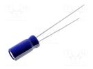 Capacitor: electrolytic; THT; 220uF; 100VDC; Ø12.5x25mm; Pitch: 5mm SAMWHA