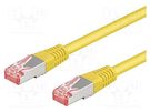 Patch cord; S/FTP; 6; stranded; Cu; LSZH; yellow; 0.25m; 28AWG Goobay