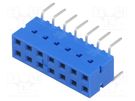 Socket; PCB to PCB; female; Dubox®; 2.54mm; PIN: 14; THT; 2A; blue Amphenol Communications Solutions