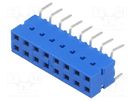 Socket; PCB to PCB; female; Dubox®; 2.54mm; PIN: 16; THT; 2A; blue Amphenol Communications Solutions