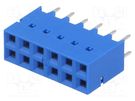 Socket; PCB to PCB; female; Dubox®; 2.54mm; PIN: 12; THT; 2A; blue Amphenol Communications Solutions