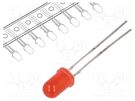 LED; 5mm; red; 10÷15mcd; 30°; Front: convex; 1.8÷2.4V; No.of term: 2 OPTOSUPPLY