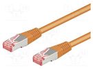 Patch cord; S/FTP; 6; stranded; Cu; LSZH; orange; 10m; 28AWG Goobay