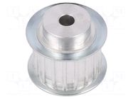 Belt pulley; AT5; W: 16mm; whell width: 27mm; Ø: 27.4mm; aluminium OPTIBELT