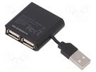 Hub USB; DC,USB A socket x4,USB A plug; USB 2.0; black; 480Mbps DIGITUS