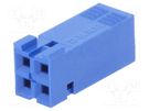 Plug; wire-board; female; Dubox®; 2.54mm; PIN: 4; w/o contacts; blue Amphenol Communications Solutions