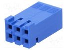 Plug; wire-board; female; Dubox®; 2.54mm; PIN: 6; w/o contacts; blue Amphenol Communications Solutions