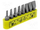 Kit: screwdriver bits; slot; 30mm; Mounting: 1/4" (C6,3mm); 8pcs. C.K