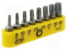 Kit: screwdriver bits; Torx®; 30mm; Mounting: 1/4" (C6,3mm); 8pcs. C.K