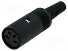 Plug; DIN; female; PIN: 4; Layout: 216°; straight; for cable 