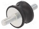 Vibration damper; M8; Ø: 30mm; rubber; L: 20mm; Thread len: 20mm ELESA+GANTER