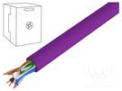 Wire; U/UTP; 4x2x23AWG; 6; solid; Cu; PVC; violet; 305m; Øcable: 6.1mm DIGITUS