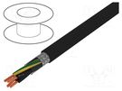 Wire; JZ-500-C; 4G1mm2; shielded,tinned copper braid; PVC; black HELUKABEL
