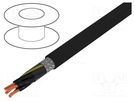 Wire; JZ-500-C; 5G1mm2; shielded,tinned copper braid; PVC; black HELUKABEL