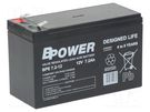 Re-battery: acid-lead; 12V; 7.2Ah; AGM; maintenance-free; 2.25kg BPOWER