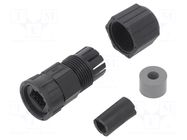 Plastic; Locking: internal thread,threaded joint; 5÷6.5mm; IP67 AMPHENOL LTW