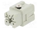 Connector: HDC; contact insert; female; HDC; PIN: 5; 4+PE; size 1 TE Connectivity