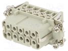 Connector: HDC; contact insert; female; HA; PIN: 10; 10+PE; size 2 TE Connectivity